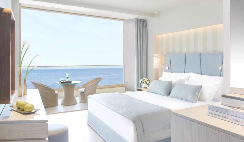 Ikos Dassia-Superior Double Room Sea View Bedroom_14016